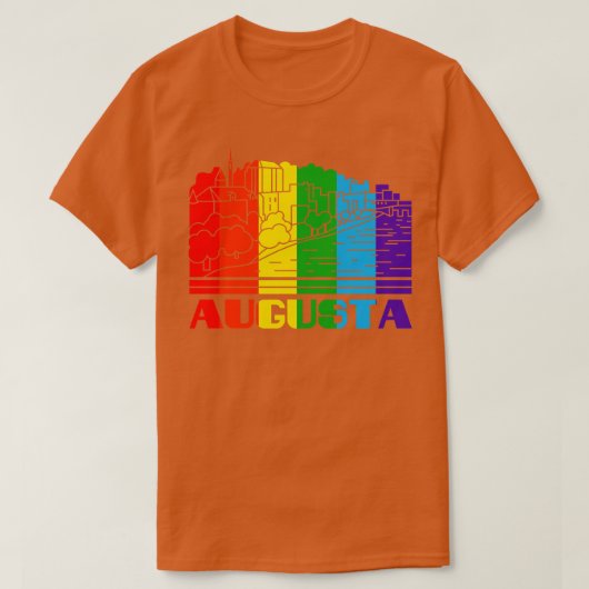 オーガスタプライドオーガスタLGBTギフトLGBTQサポーターT Tシャツ (デザイン正面)