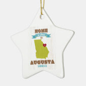 オーガスタ、ジョージアの地図-ハートがあるところでがあります家 セラミックオーナメント (左)