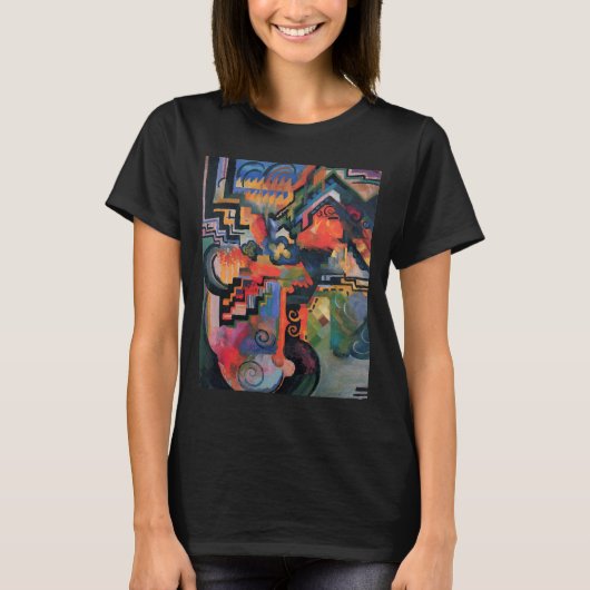 オーガスト・マッケによる色とりどりの構成 Tシャツ (正面)