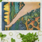 オーガス・マークの『野菜畑』、ヴィンテージ ファインアート キッチンタオル (折り畳み)