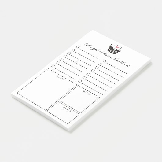 オーガナイザーをする毎日のかわいいタイプライター ポストイット (アングル)