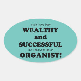 オーガニスト裕福で成功したオーバルステッカー 楕円形シール