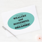 オーガニスト裕福で成功したオーバルステッカー 楕円形シール (封筒)