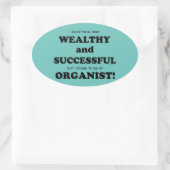 オーガニスト裕福で成功したオーバルステッカー 楕円形シール (バッグ)