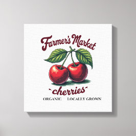 オーガニックさくらんぼT型 – 地元で育った甘い キャンバスプリント