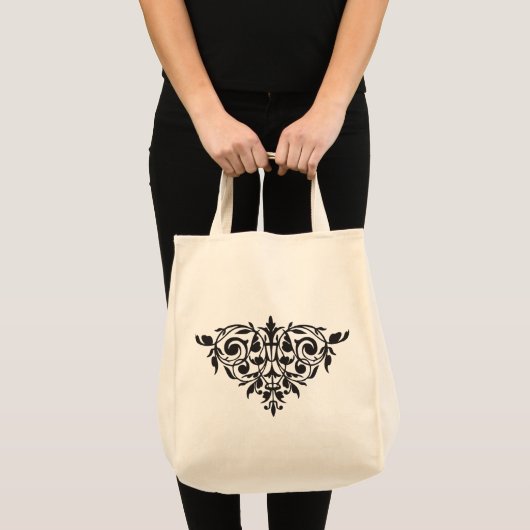 オーガニックでカスタマイズ可能なシルエットのダマスク織のtotebag トートバッグ (正面(商品))