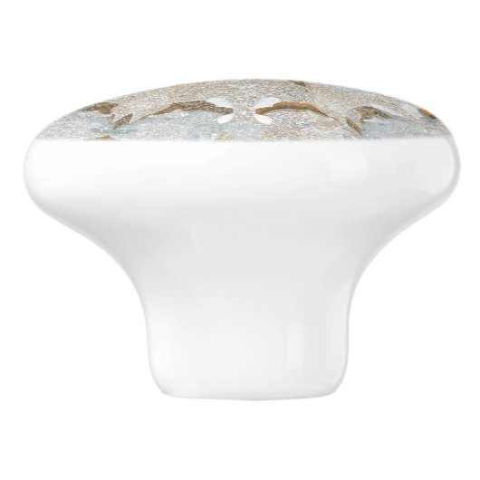 オーガニックで幾何学的な中立写実的な石造りの曼荼羅 セラミックノブ (側面)