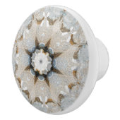 オーガニックで幾何学的な中立写実的な石造りの曼荼羅 セラミックノブ (右)