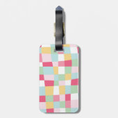 オーガニックなパステル調のモダンでガーリーな黒板のモノグラム ラゲッジタグ (裏面縦)