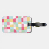 オーガニックなパステル調のモダンでガーリーな黒板のモノグラム ラゲッジタグ (裏面横)