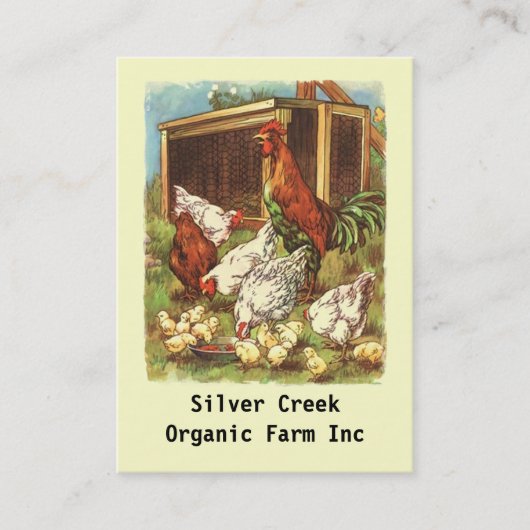 オーガニックなプロダクトは鶏の卵の農家の市場に付けます 名刺 (正面)