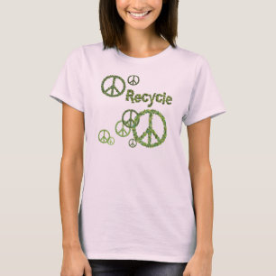 オーガニックなリサイクルの記号レディースTシャツ Tシャツ