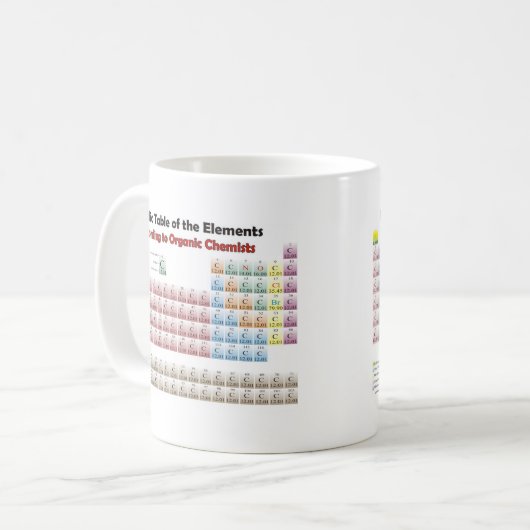 オーガニックな化学者に従う周期表 コーヒーマグカップ (正面左)