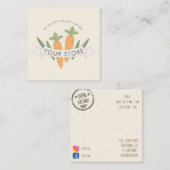 オーガニックな生鮮食品の配達サービス スクエア名刺 (正面/裏面)