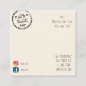 オーガニックな生鮮食品の配達サービス スクエア名刺 (裏面)