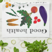 オーガニックな野菜のふきん キッチンタオル (折り畳み)