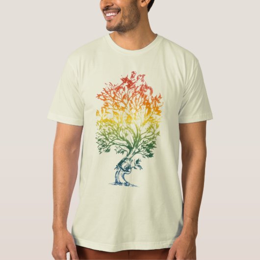 オーガニックな銃木のイメージのティー Tシャツ (正面)