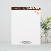 オーガニックな雪片の季節的なクリスマス レターヘッド (スタンド正面)