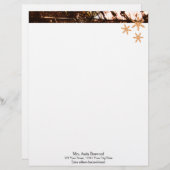 オーガニックな雪片の季節的なクリスマス レターヘッド (正面/裏面)