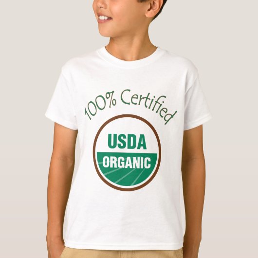 オーガニックな100%証明された米国農務省 Tシャツ (正面)