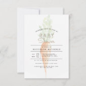 オーガニックにんじん | 野菜 | 水彩 ベイビーシャワー 招待状 (正面)