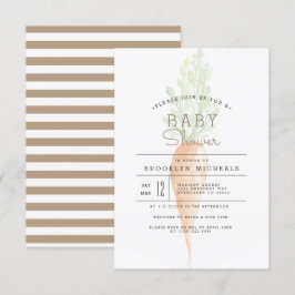 オーガニックにんじん | 野菜 | 水彩 ベイビーシャワー 招待状