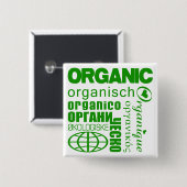 オーガニックに行って下さい! 多言語ボタン 缶バッジ (正面&裏面)