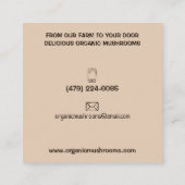 オーガニックキノコの配信、ファームスクエア スクエア名刺 (裏面)