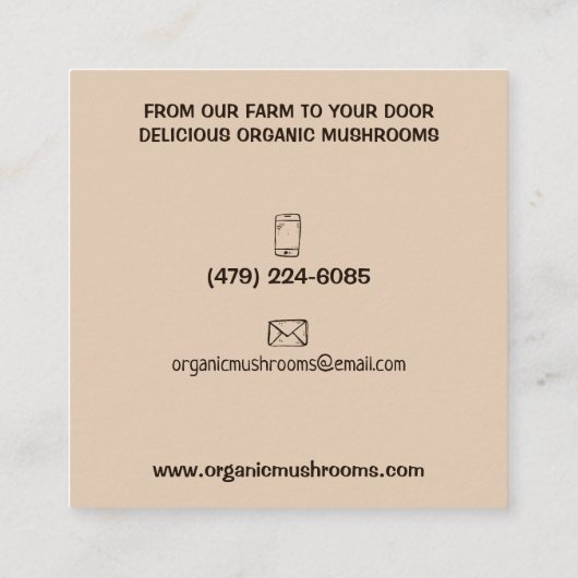 オーガニックキノコの配信、ファームスクエア スクエア名刺 (裏面)