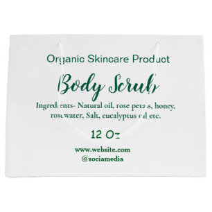 オーガニックグリーンネイチャーボディスクラブバターに追加名前を ラージペーパーバッグ