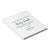 オーガニックグリーンネイチャーボディスクラブ バター 名前を追加 ノートパッド (アングル)