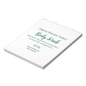 オーガニックグリーンネイチャーボディスクラブ バター 名前を追加 ノートパッド (回転)