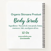 オーガニックグリーンネイチャーボディスクラブ バター 名前を追加 ノートブック (裏面)