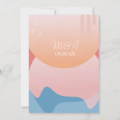 オーガニックサンセットドリーム海結婚波 招待状 (裏面)