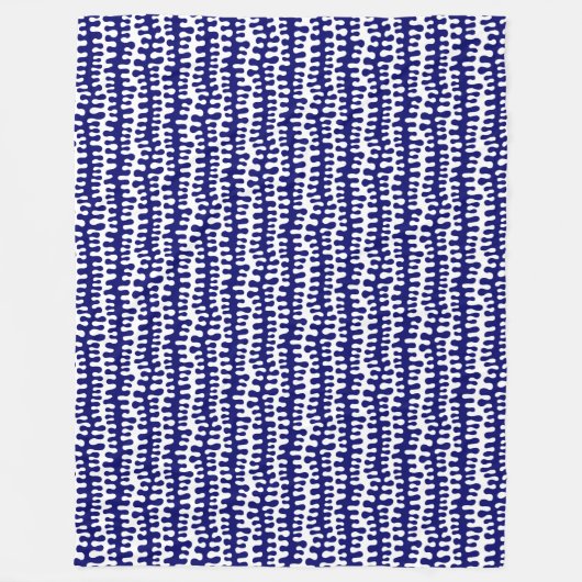 オーガニックストライプ深い フリースブランケット (正面)