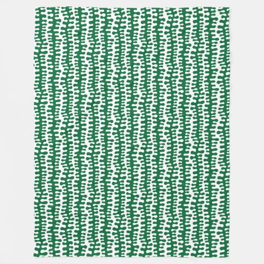 オーガニックストライプ – 森の緑 フリースブランケット (正面)