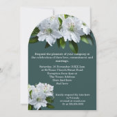 オーガニックズ結婚ツツツツツツジ白グレーグリーンフローラ 招待状 (裏面)
