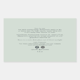 オーガニックビジネスビューティー製品成分グリーン 長方形シール