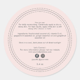 オーガニックビジネスビューティー製品成分ピンク ラウンドシール