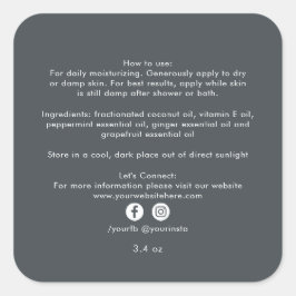 オーガニックビジネスビューティー製品成分ブラック スクエアシール