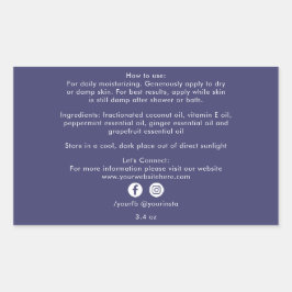 オーガニックビジネス製品成分 ネイビーブルー 長方形シール