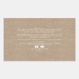 オーガニックビューティー製品の成分クラフト 長方形シール