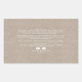 オーガニックビューティー製品の成分 クラフト長方形 長方形シール