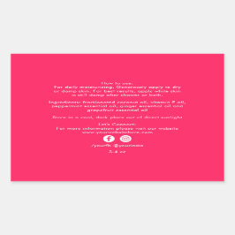 オーガニックビューティー製品成分ラベル ディバピンク 長方形シール