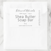 オーガニックビーガンシンプル手作りバター石鹸ラベル 長方形シール (バッグ)