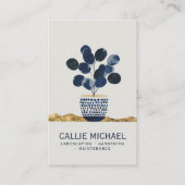 オーガニックフローラ形状ゴールドフォイル名刺 名刺 (正面)