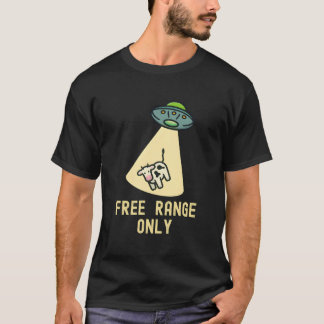 オーガニックフード UFO エイリアン 異星人による誘拐 牛 Tシャツ