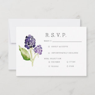 オーガニックブラックベリーデュオ ウォーターカラーRSVP 出欠カード