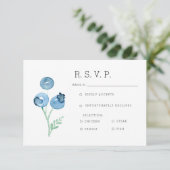 オーガニックブルーベリートリオウォーター色RSVP 出欠カード (スタンド正面)