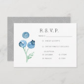 オーガニックブルーベリートリオウォーター色RSVP 出欠カード (正面/裏面)